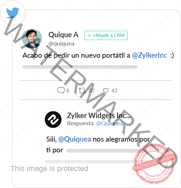 es xl zcrm twitter reply